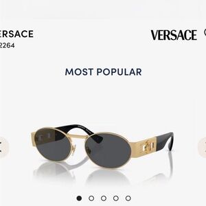 Versace Gold & Black Oval Sunglasses